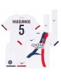 Billige Paris Saint-Germain Marquinhos #5 Bortedraktsett Barn 2025-26 Kortermet (+ Korte bukser)